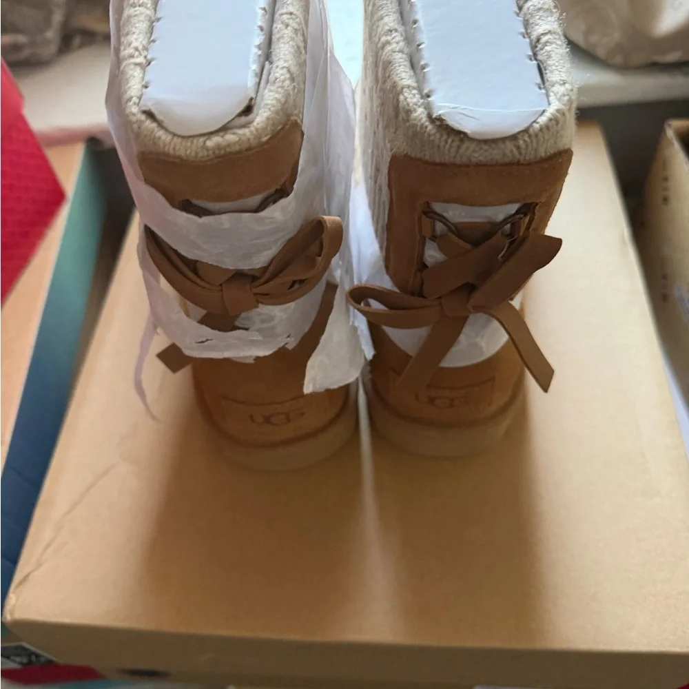 UGG Tan and Cream Knit Women's Boots - Picture 2 of 3